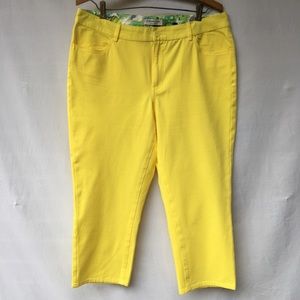 EUC Coldwater Creek Yellow Cropped Pants  Sz 12
